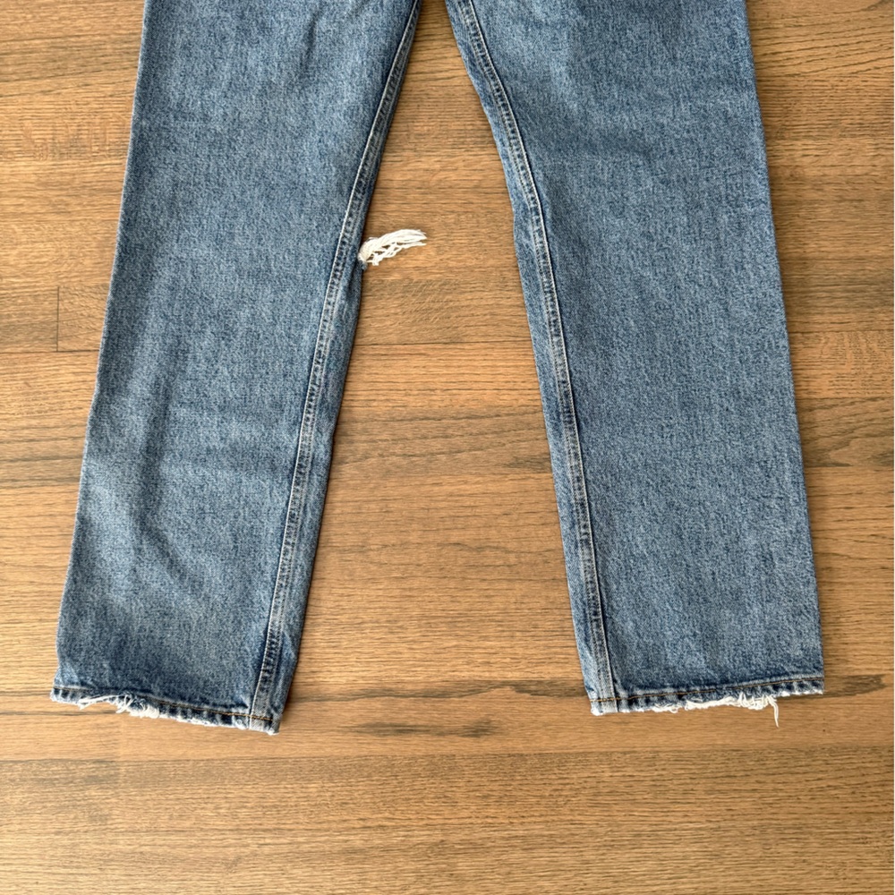 Agolde 90's Pinch Waist High Rise Distressed Jeans-Size 28 - Picture 10 of 16